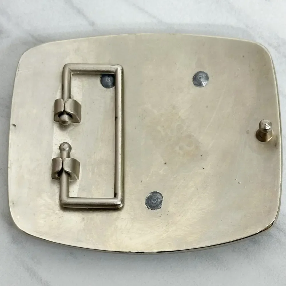U Letter Initial Monogram Silver Tone Belt Buckle